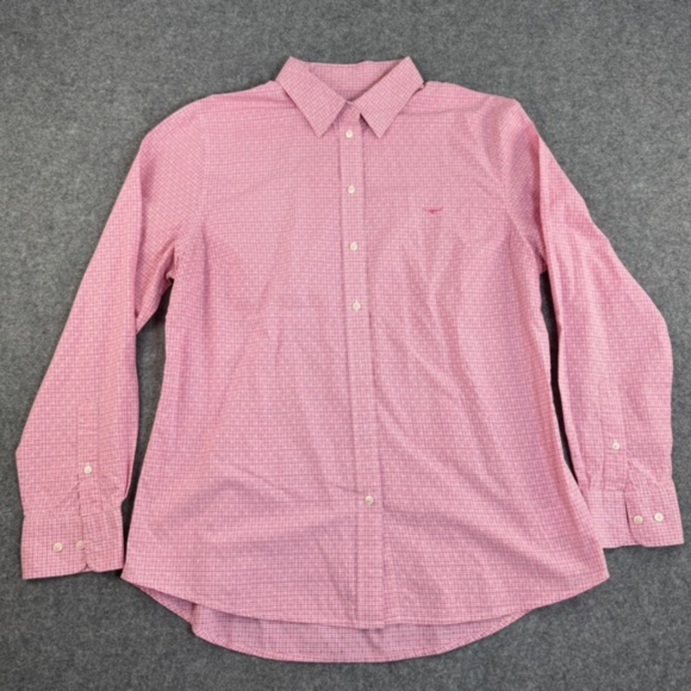R M Williams Men's Pink Gingham Long Sleeve Button Down Shirt Size‎ 14